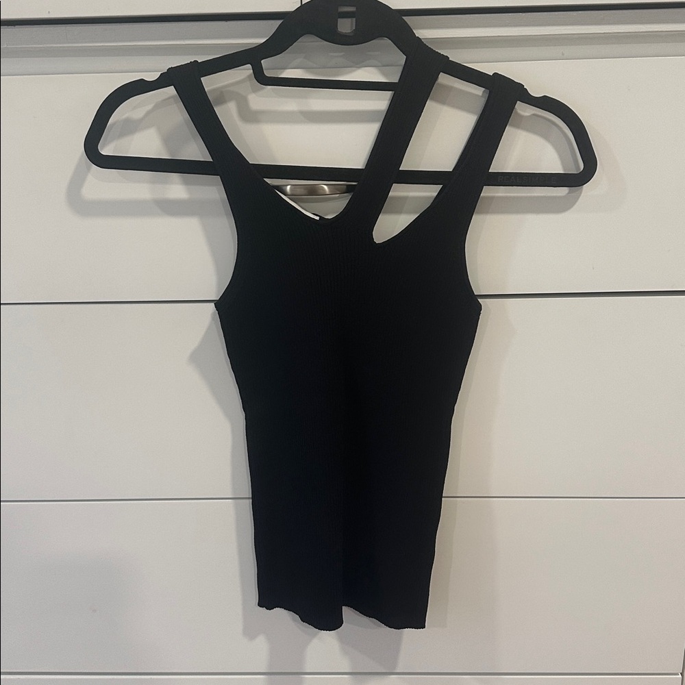 Zara Black Ribbed Tank Top